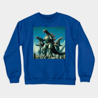 Invasion of the robot dinosaurs Crewneck Sweatshirt